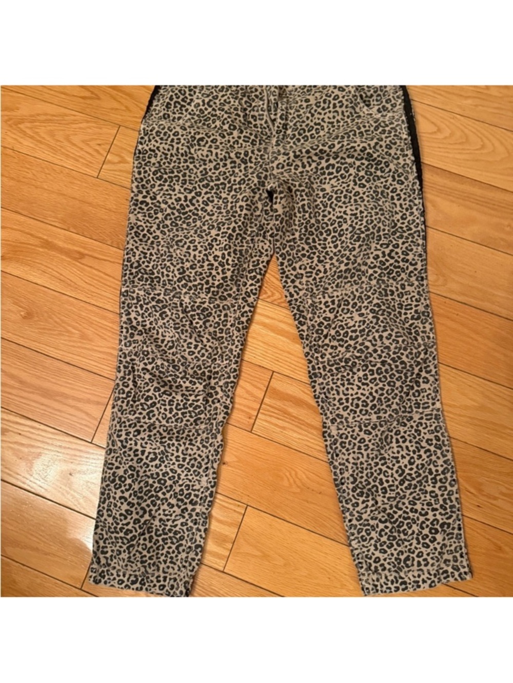 Da-Nang Leopard Print Cargo Pants in Beige and Black - Picture 4 of 10
